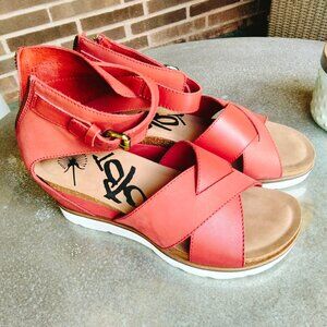 OTBT Red Wedge Sandals